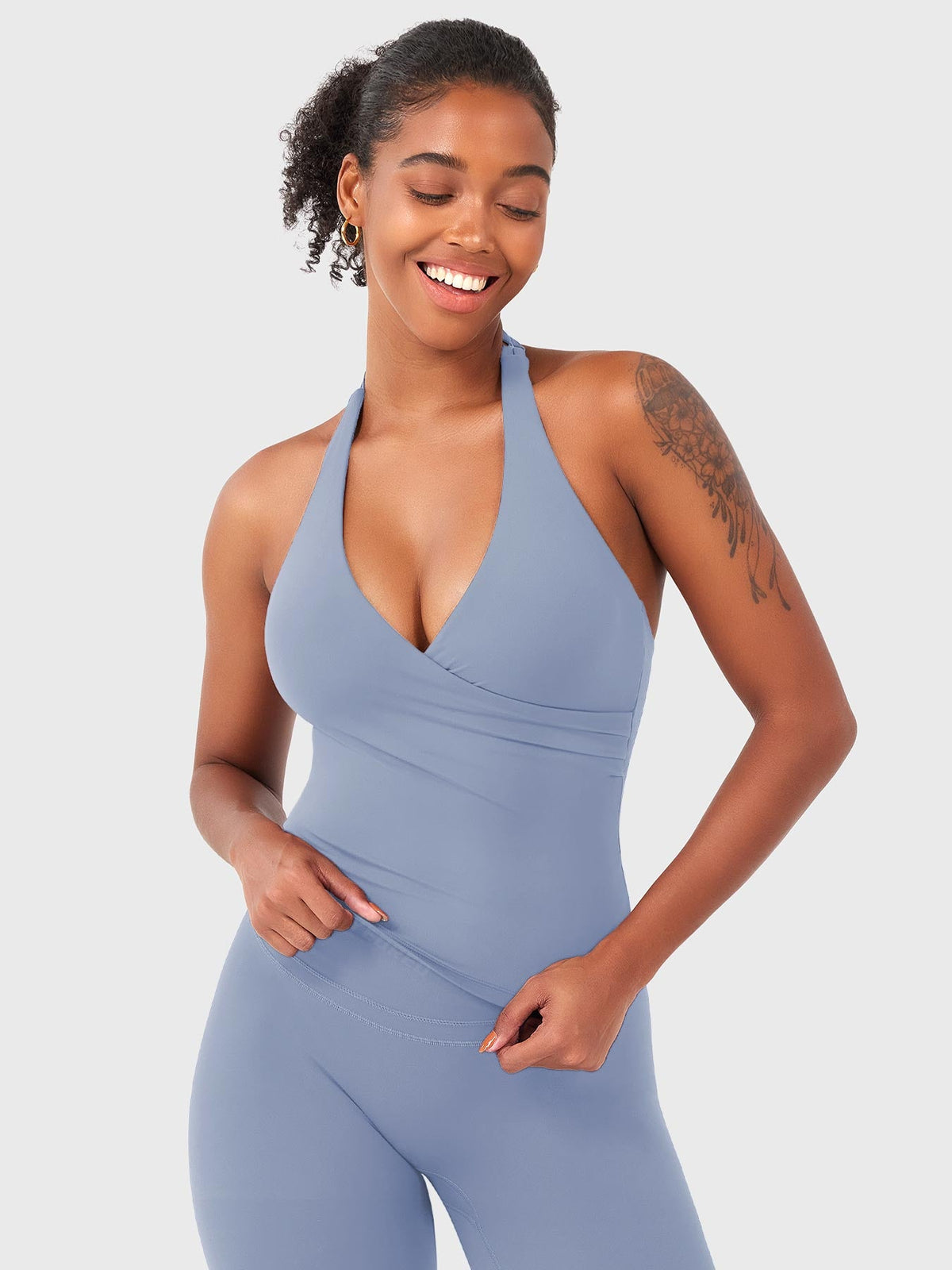 Elevine V Neck Halter Tank - AERLO