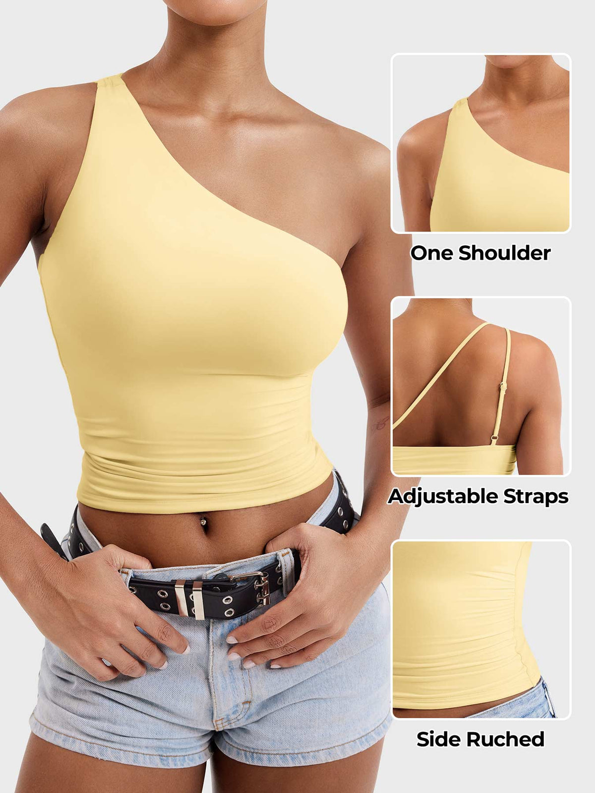 Haut Fanciy One Shoulder Tank - AERLO