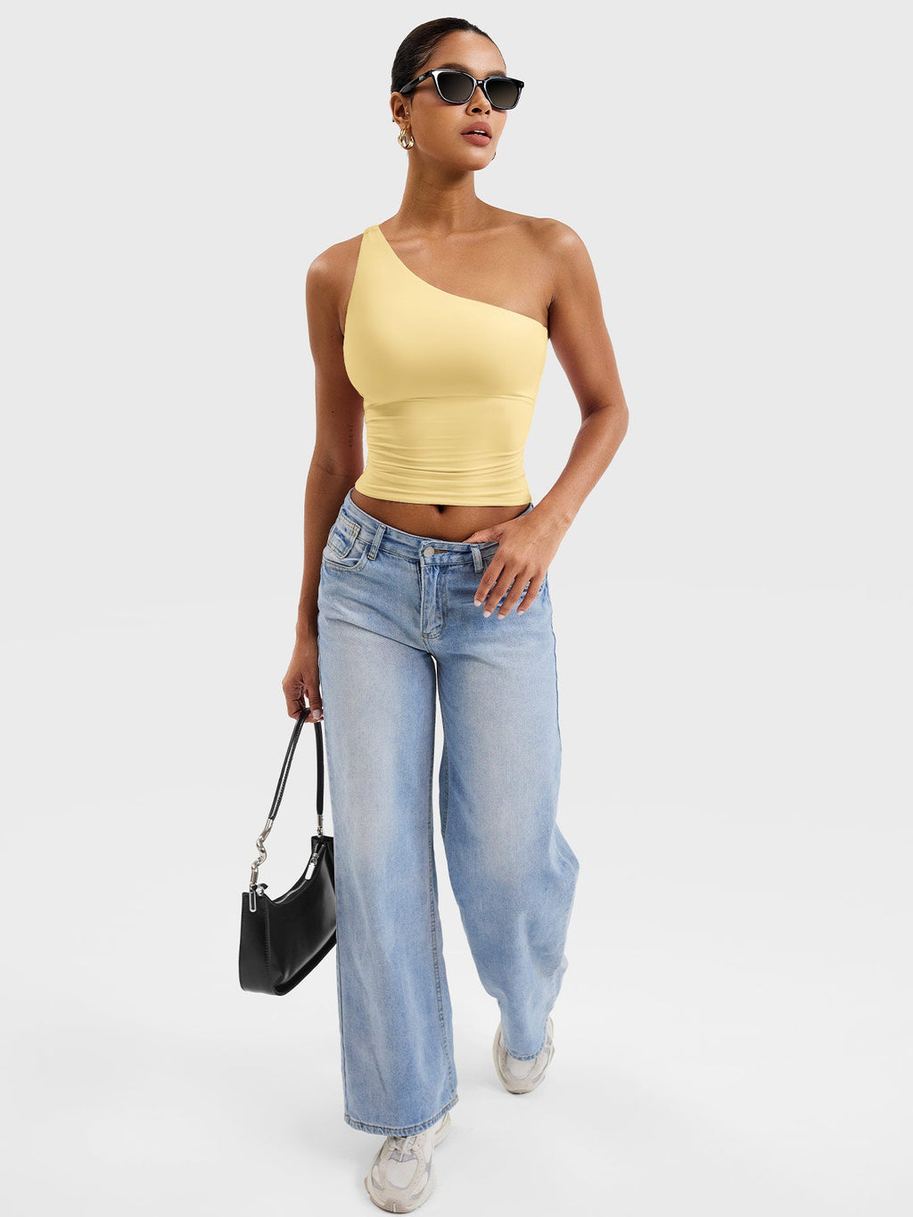 Haut Fanciy One Shoulder Tank - AERLO