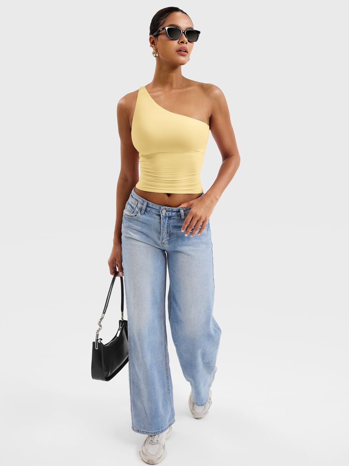 Haut Fanciy One Shoulder Tank - AERLO