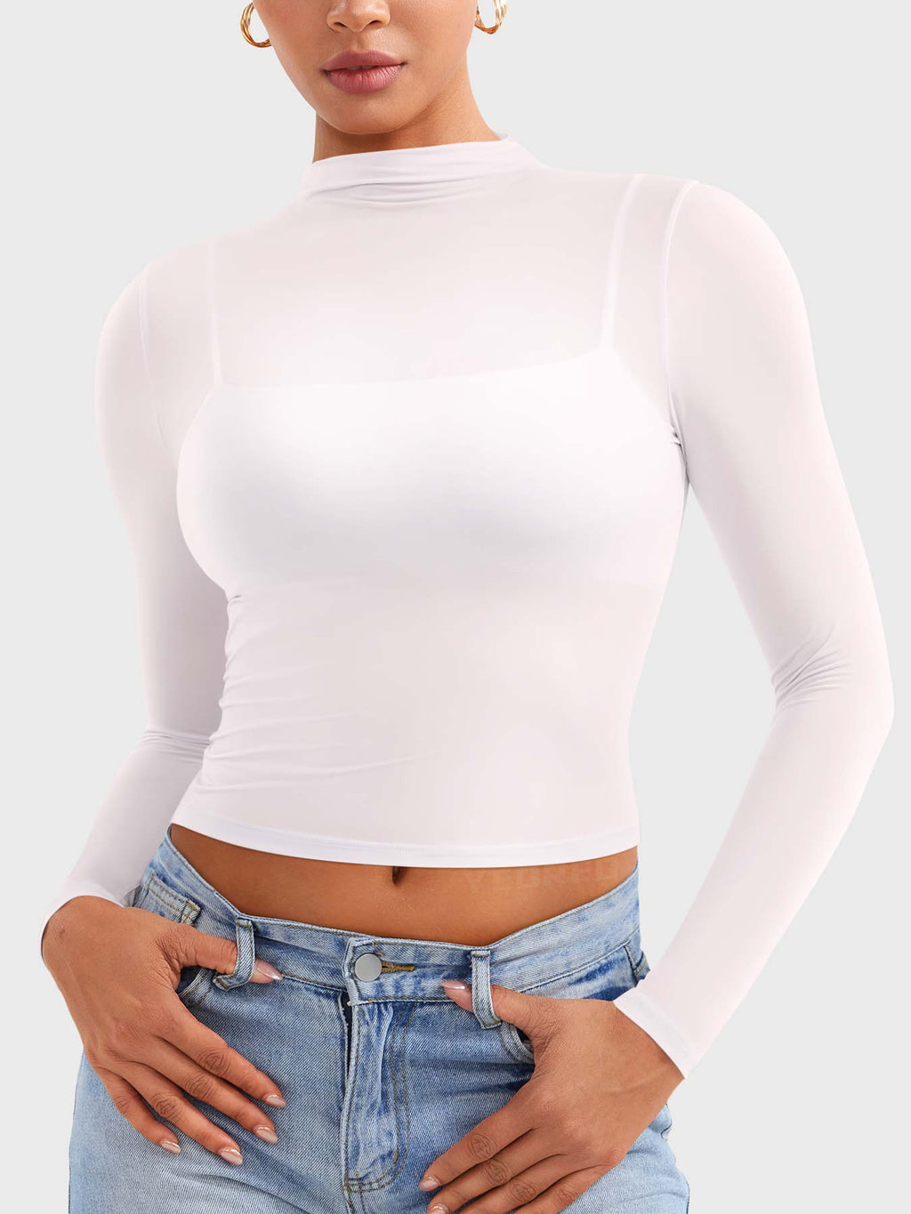 Haut Jamy Mock Neck Sheer - AERLO