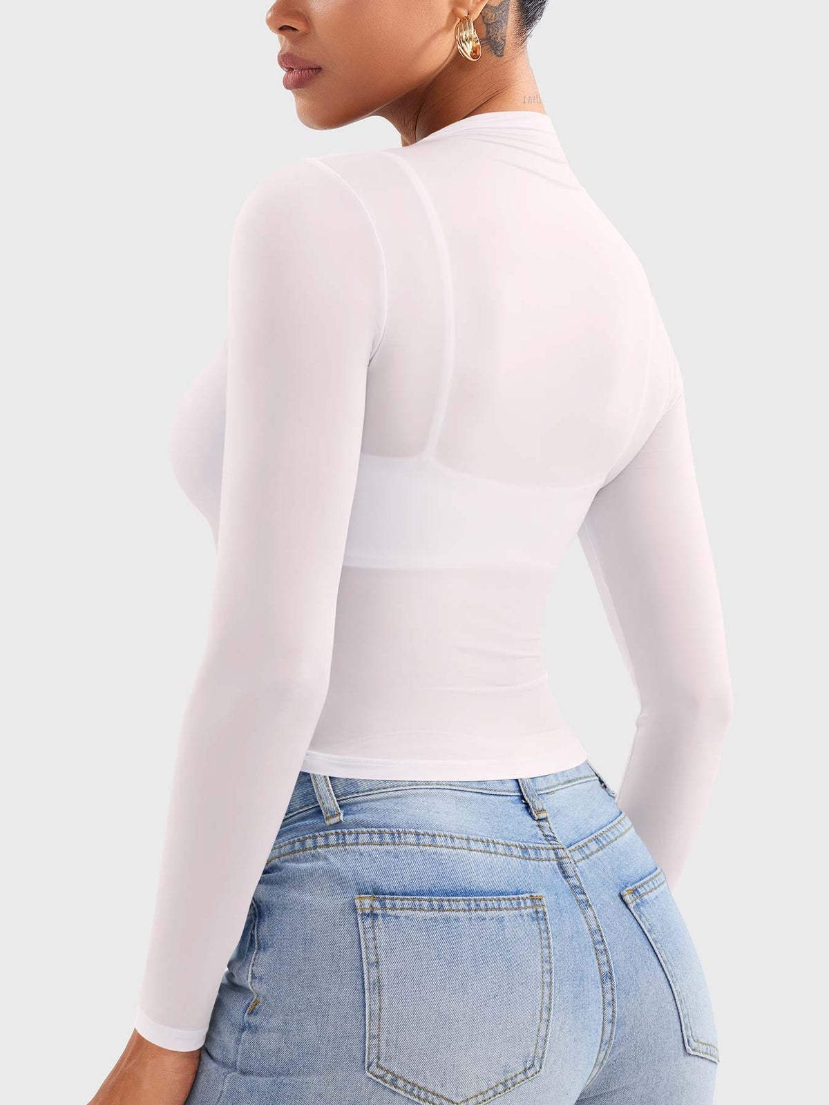 Haut Jamy Mock Neck Sheer - AERLO