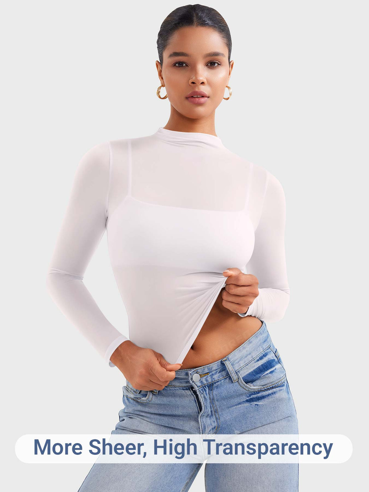 Haut Jamy Mock Neck Sheer - AERLO