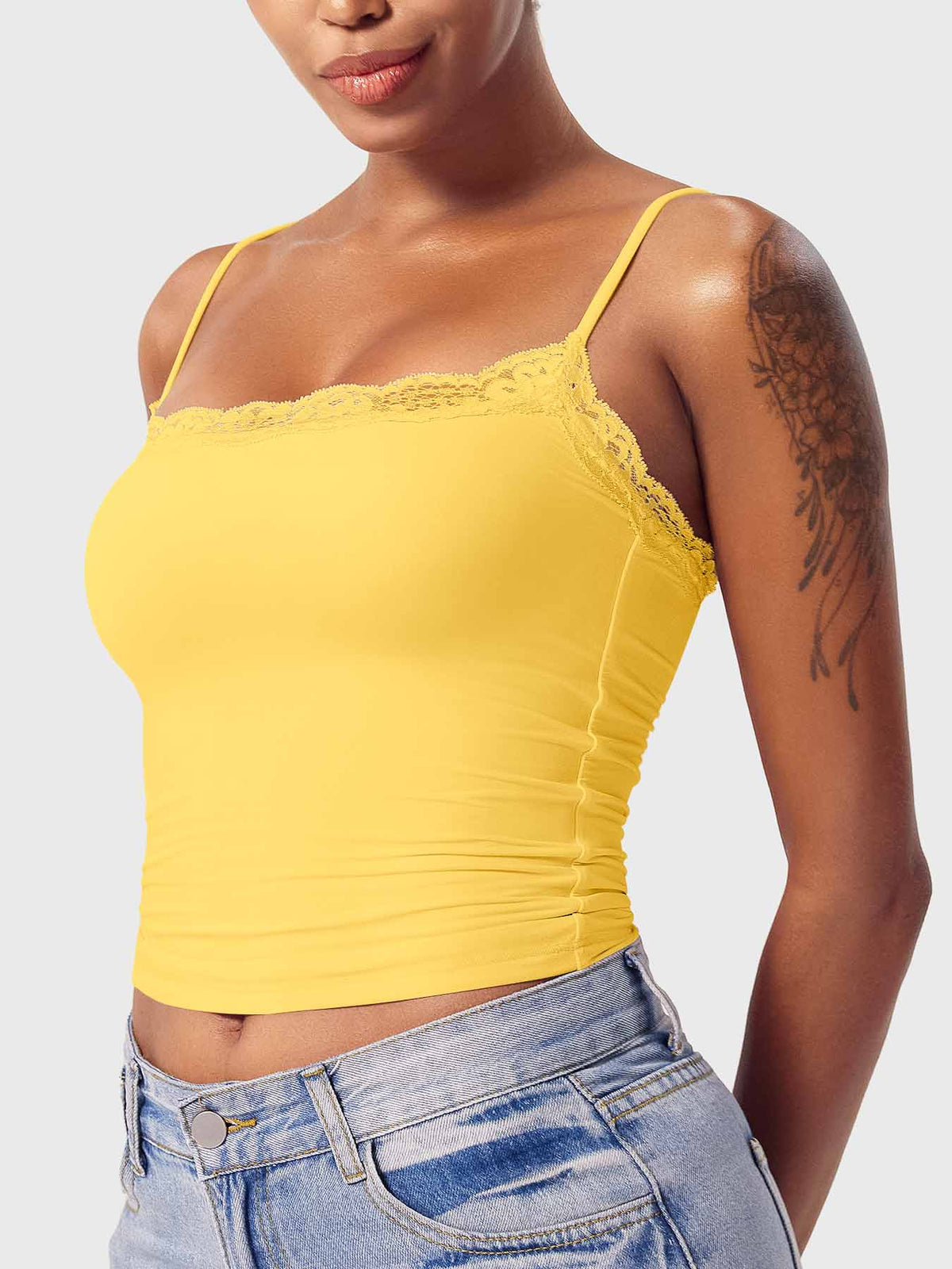 Annabely Square Neck Lace Tank - AERLO